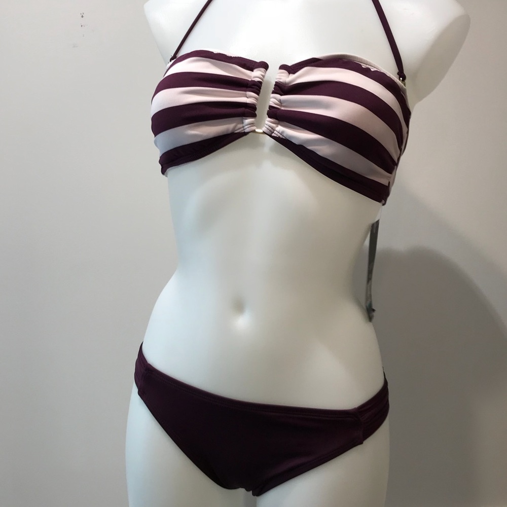 New Mossimo purple and white striped bathing suit!